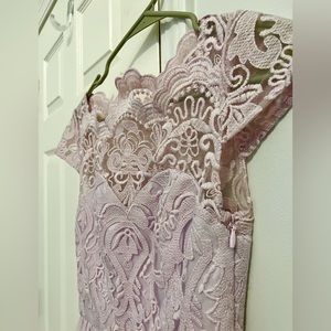 Lace Bodice Cap Sleeved Formal Chi Chi London Birdie Dress in Lavender New